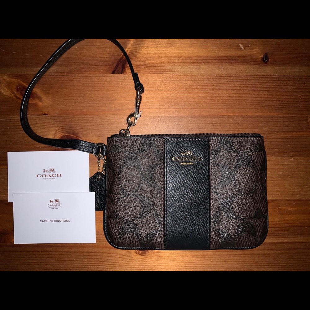 Brown Coach wristlet